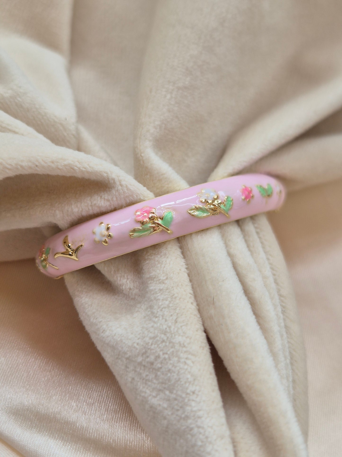 Baby Pink Enamel Kada (Small Size)
