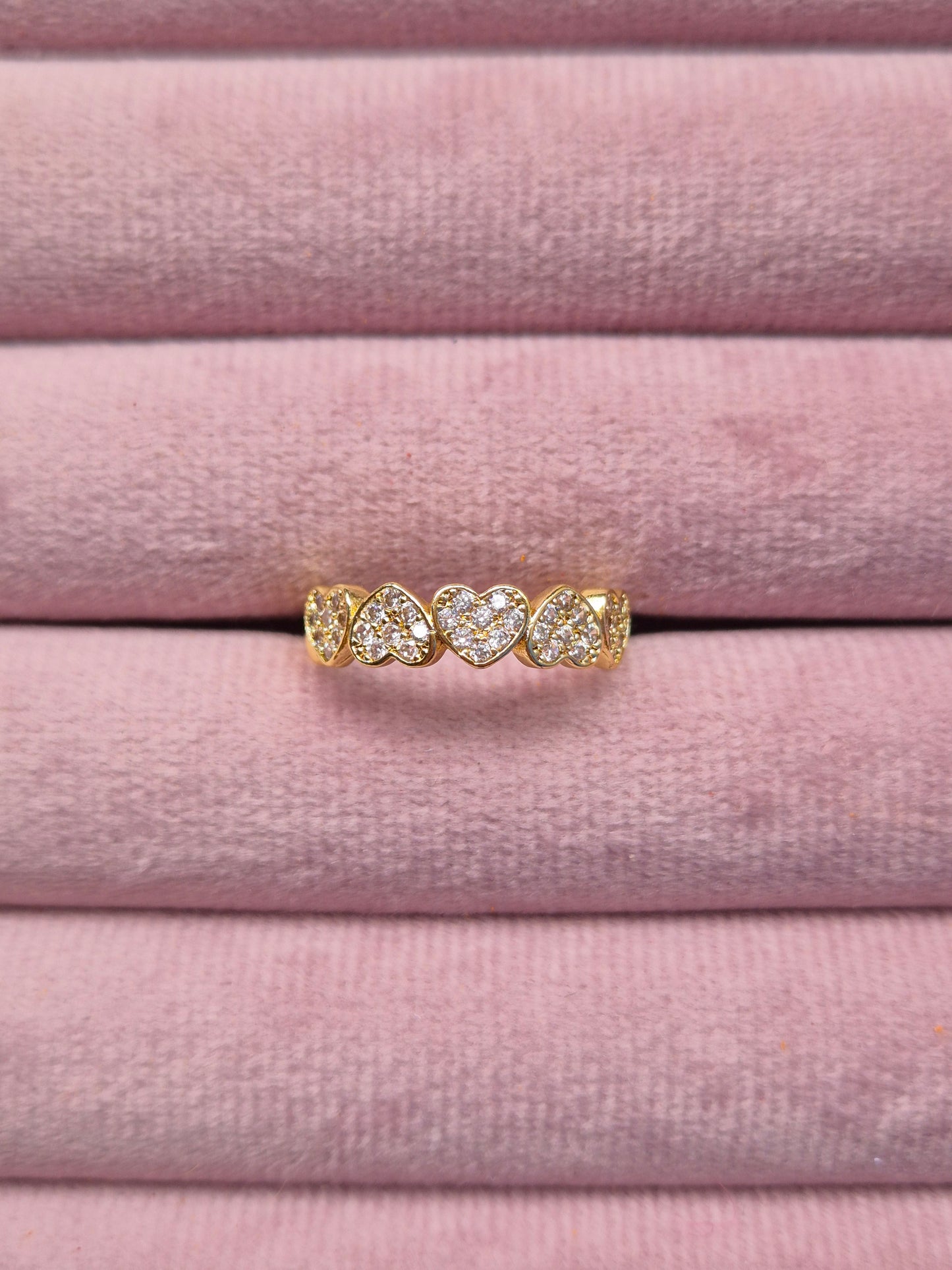 Diamonds Heart Ring (Adjustable)