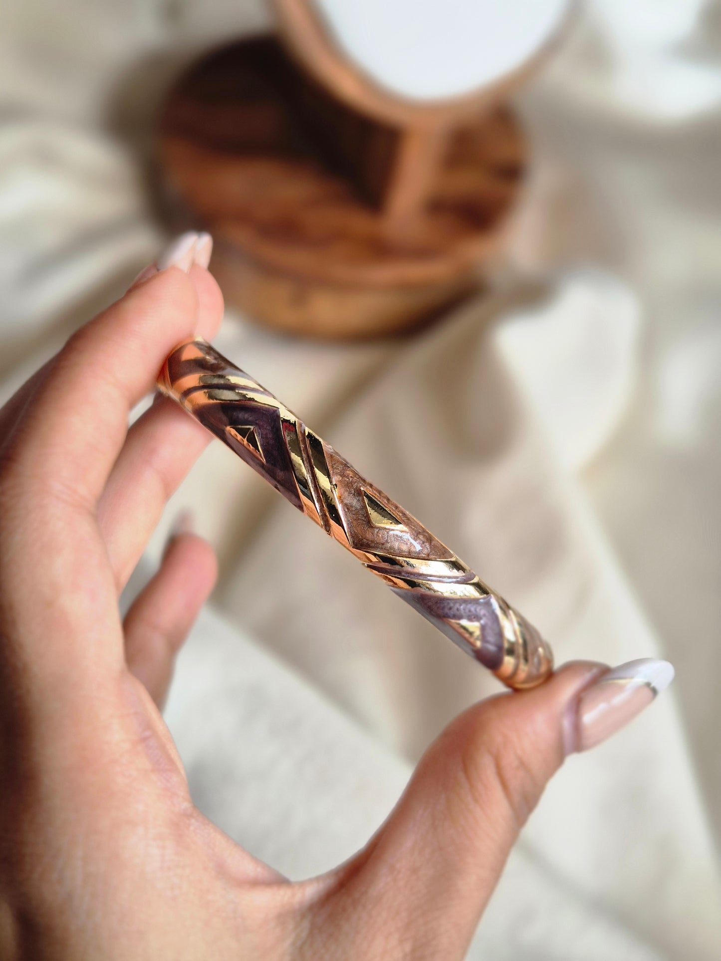 Purple & Brown Enamel Kada (normal size)
