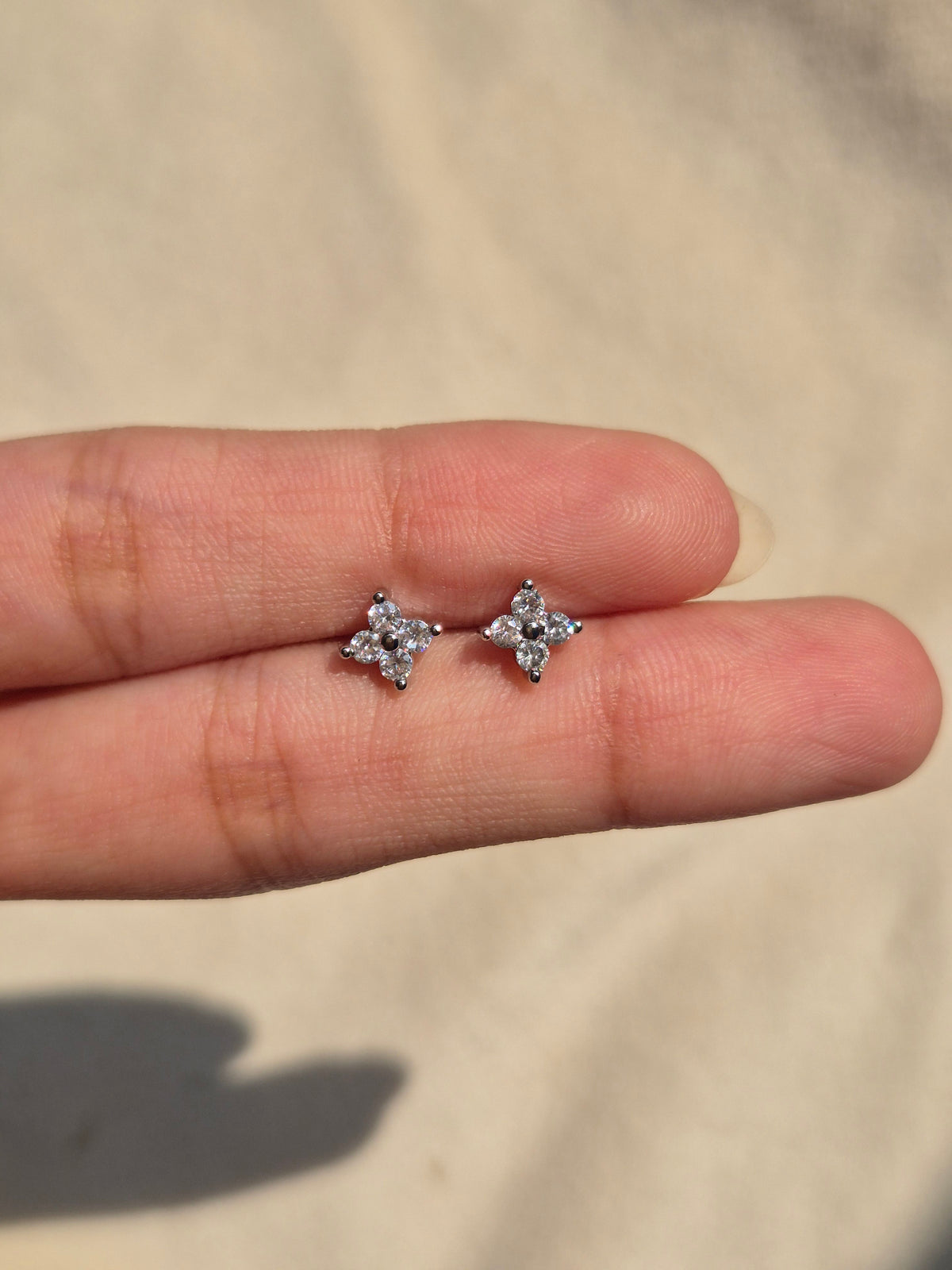 Silver 4 Stone Studs
