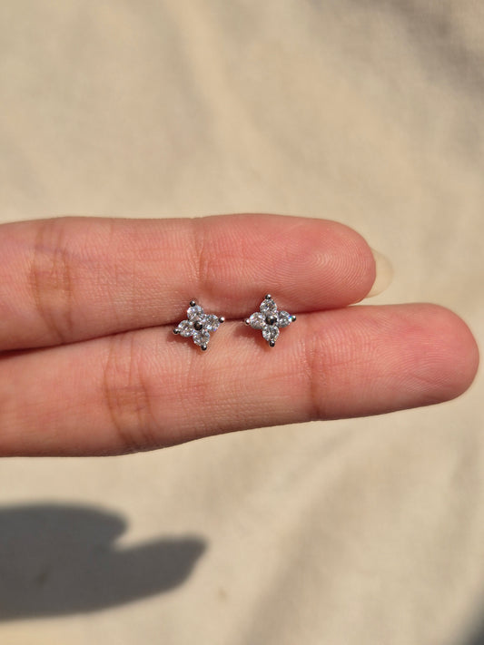 Silver 4 Stone Studs