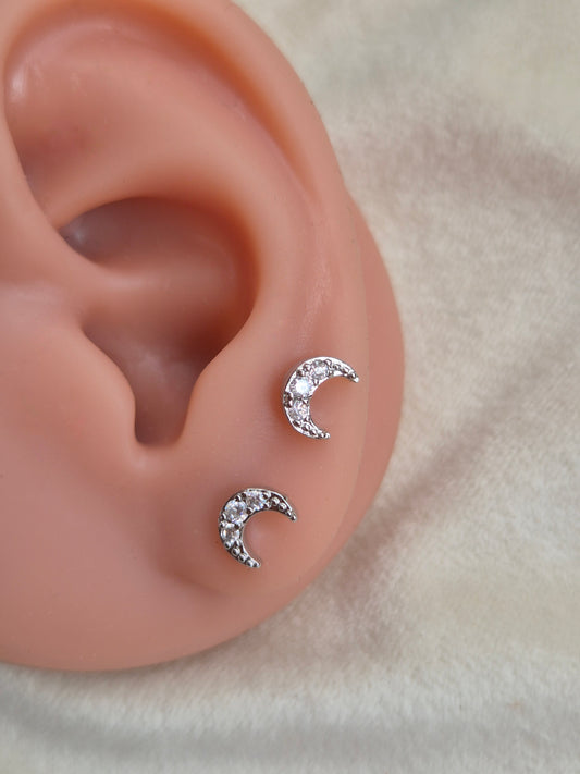 Silver Moon Studs