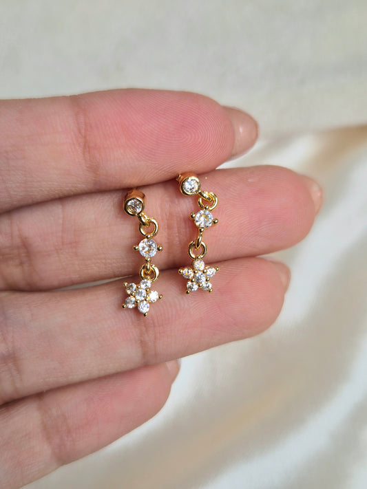Long Flower Piercing Studs