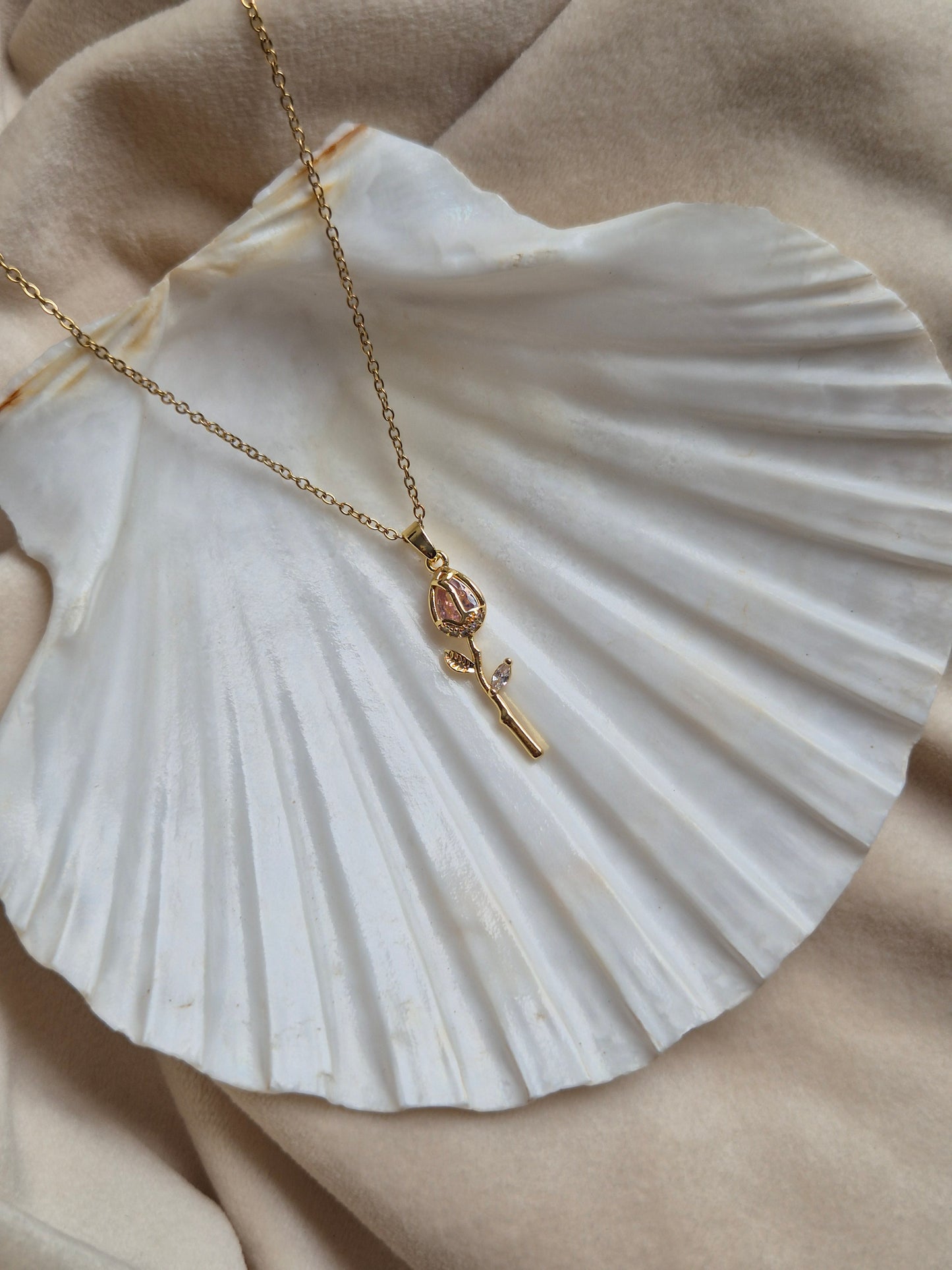 Pink Tulip Necklace