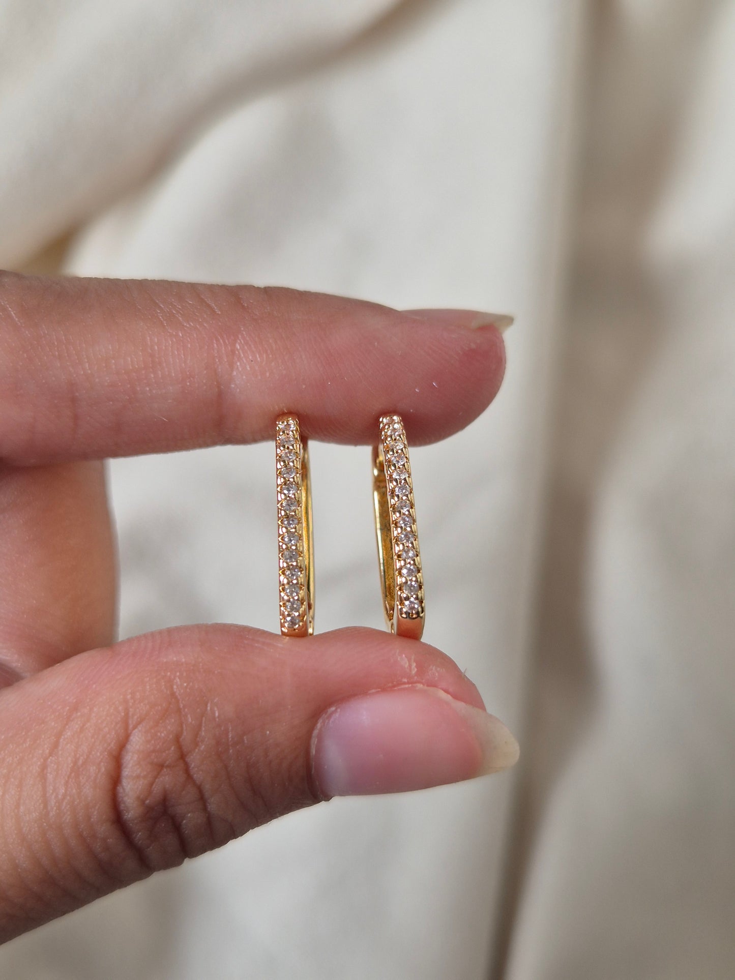 Studded Square Hoops
