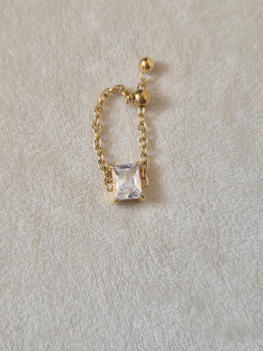 Chunky Sq. Diamond Chain Ring (Adjustable)