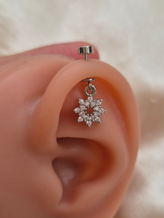 Silver Sun Piercing Studs