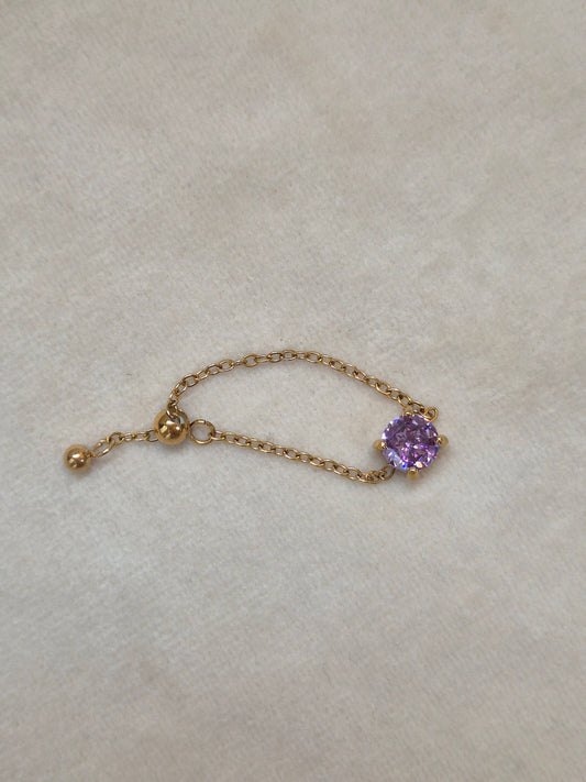 Purple Chain Ring (Adjustable)