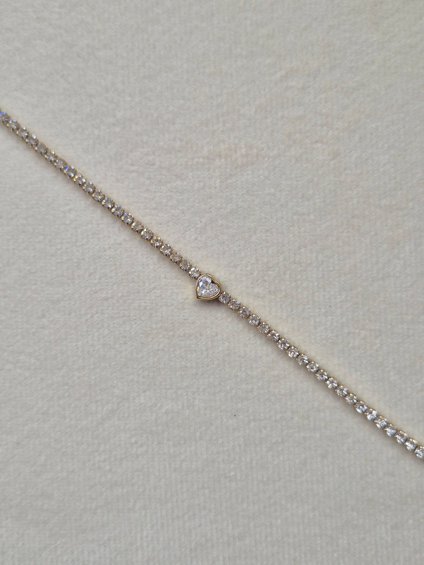 Diamond Heart Tennis Bracelet
