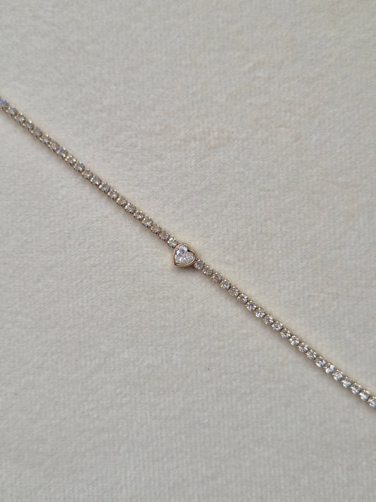 Diamond Heart Tennis Bracelet