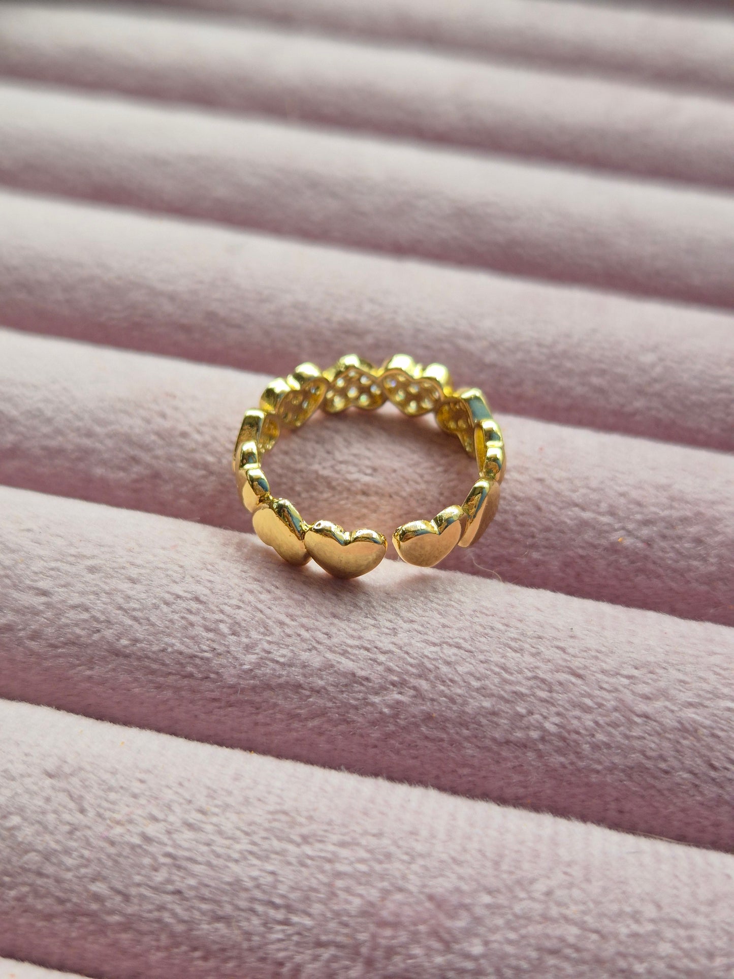 Diamonds Heart Ring (Adjustable)