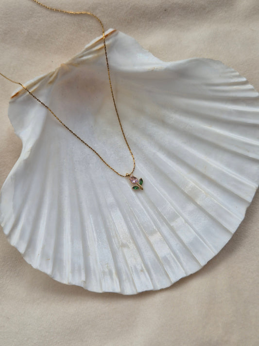 Pink Mini Tulip Necklace