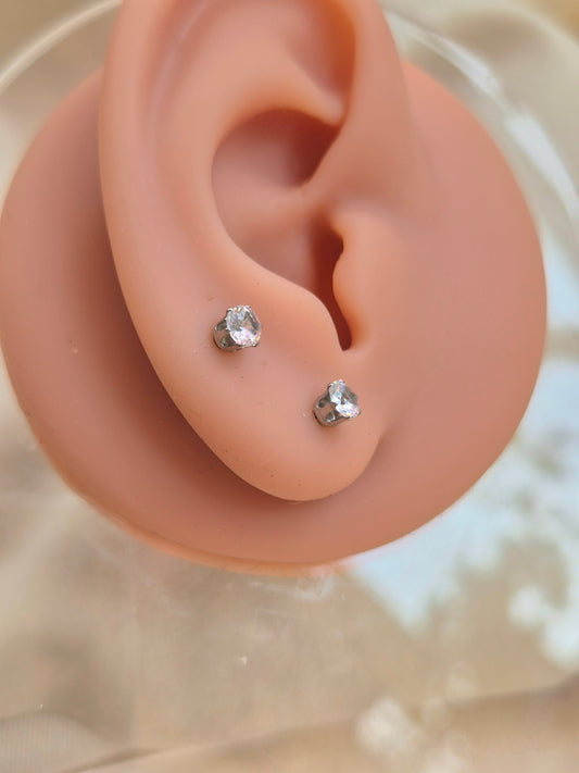 Silver Stone Studs