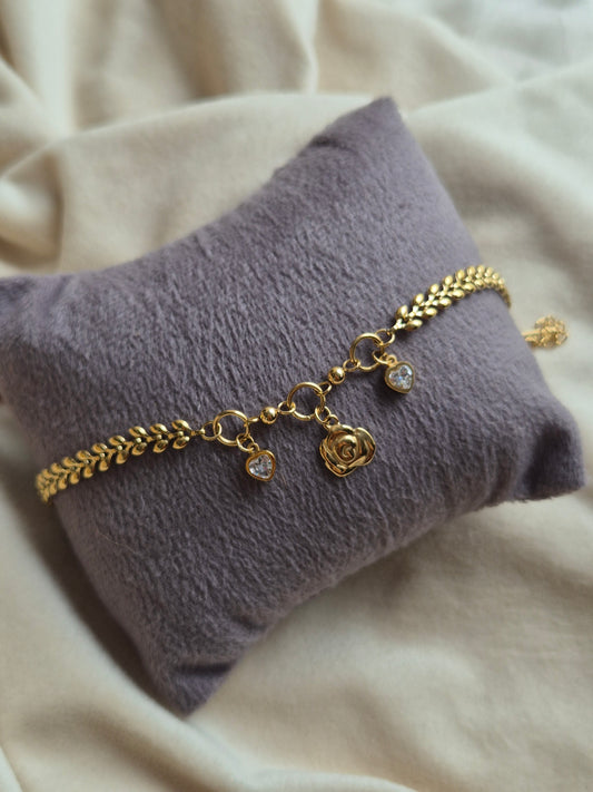Rose & Heart Bracelet