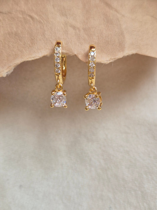 Studded Dangling Hoops