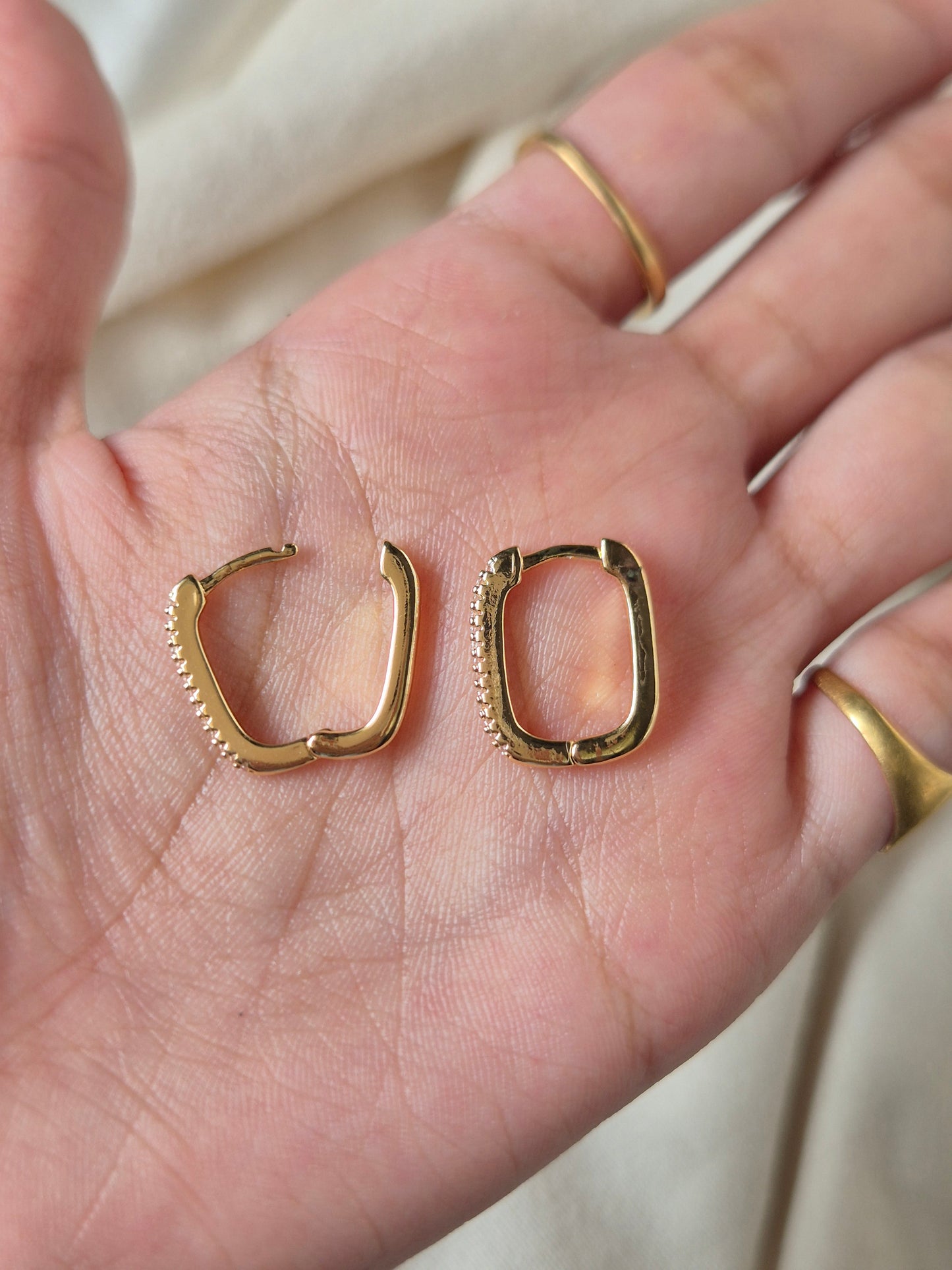 Studded Square Hoops