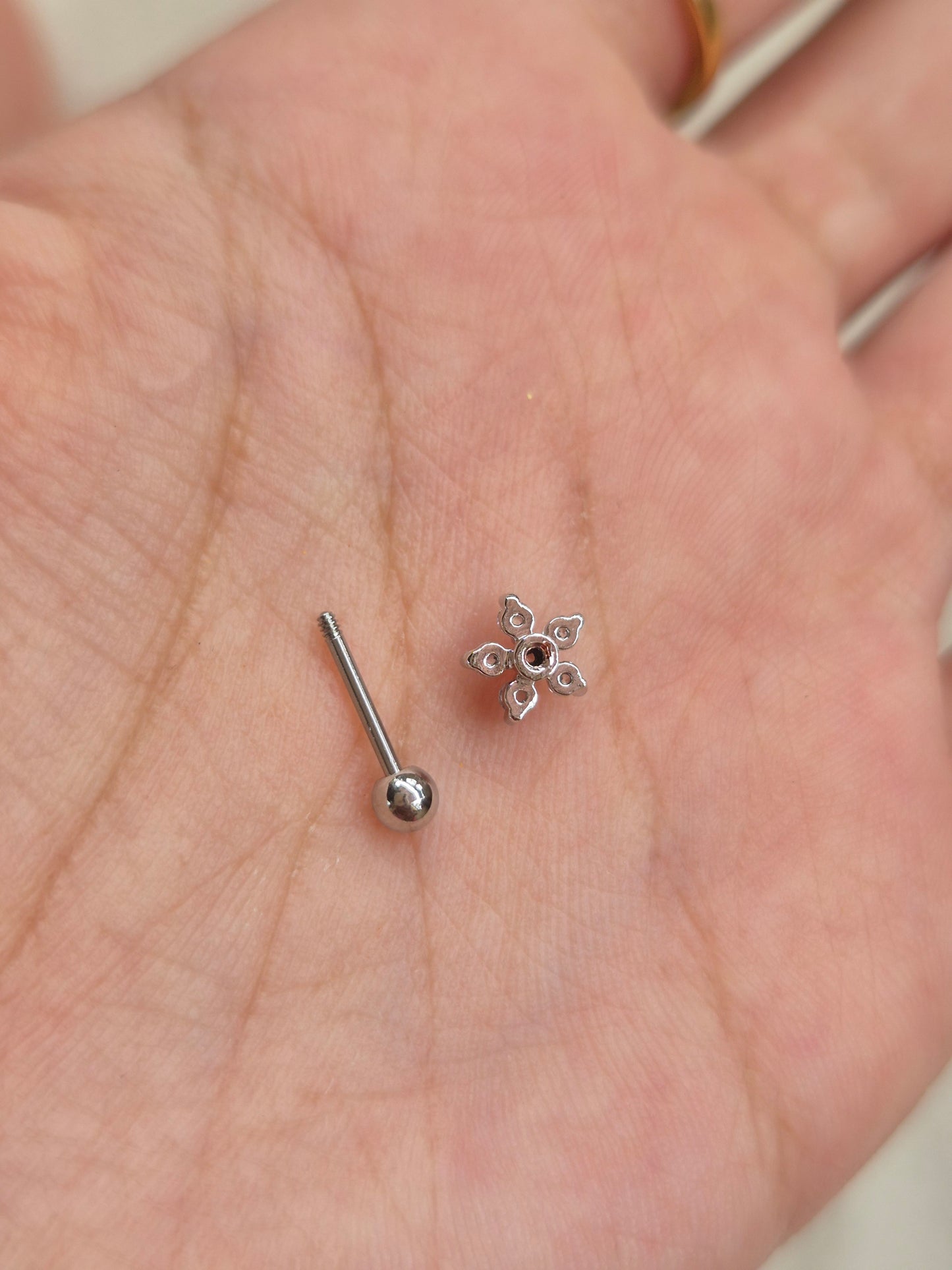 Silver Flower Studs
