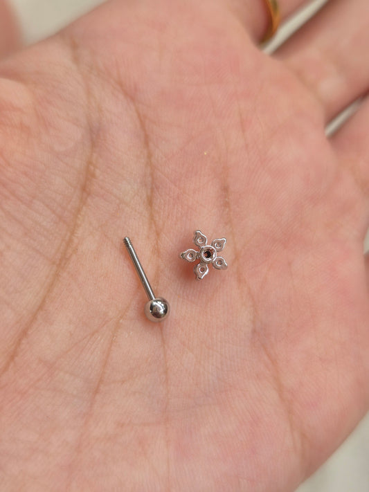 Silver Flower Studs