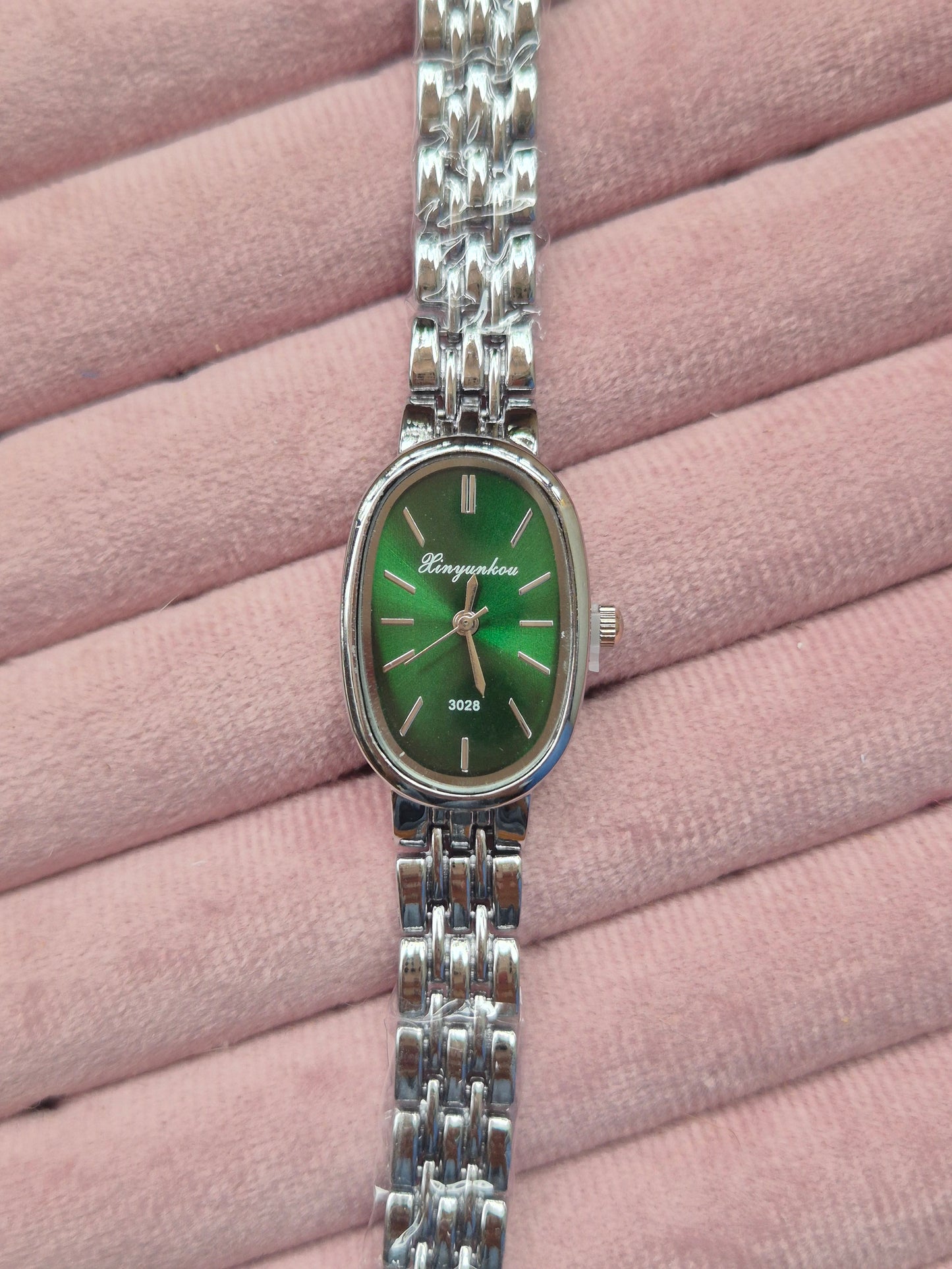 Silver Green Vintage Watch