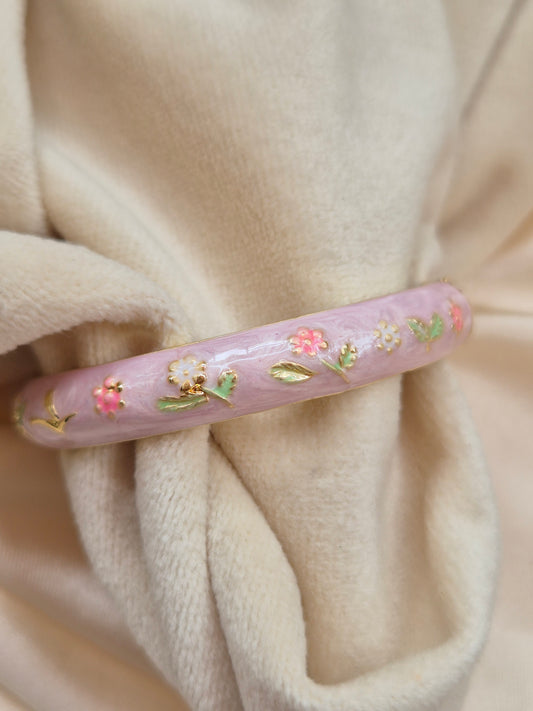 Pink Enamel Kada (Small Size)