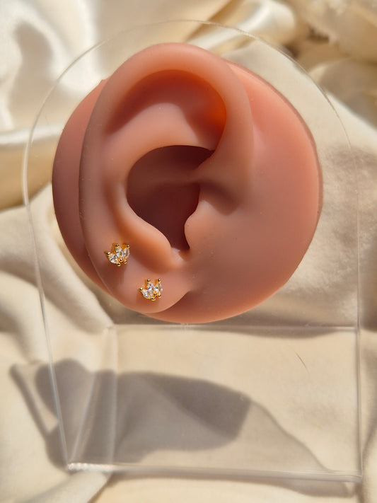 3 Petal Studs