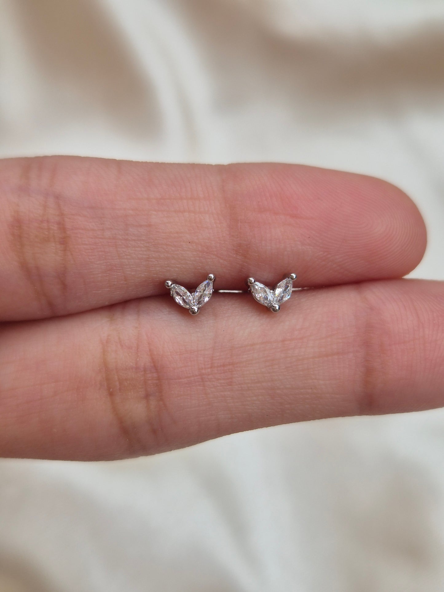 Silver 2 Petal Studs