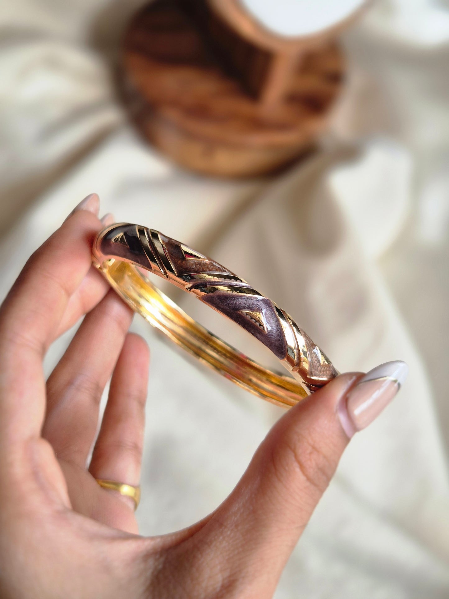 Purple & Brown Enamel Kada (normal size)