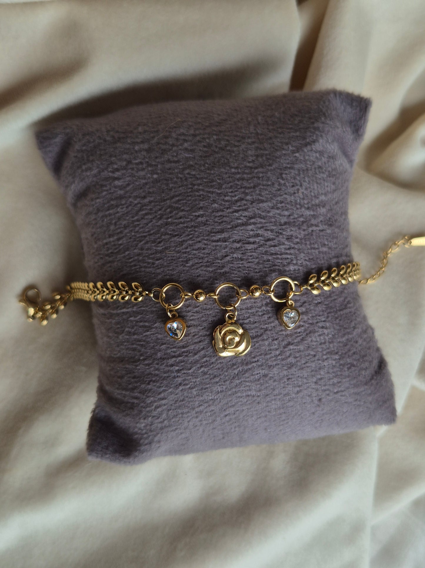 Rose & Heart Bracelet