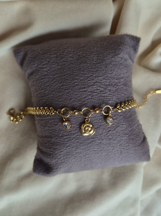 Rose & Heart Bracelet