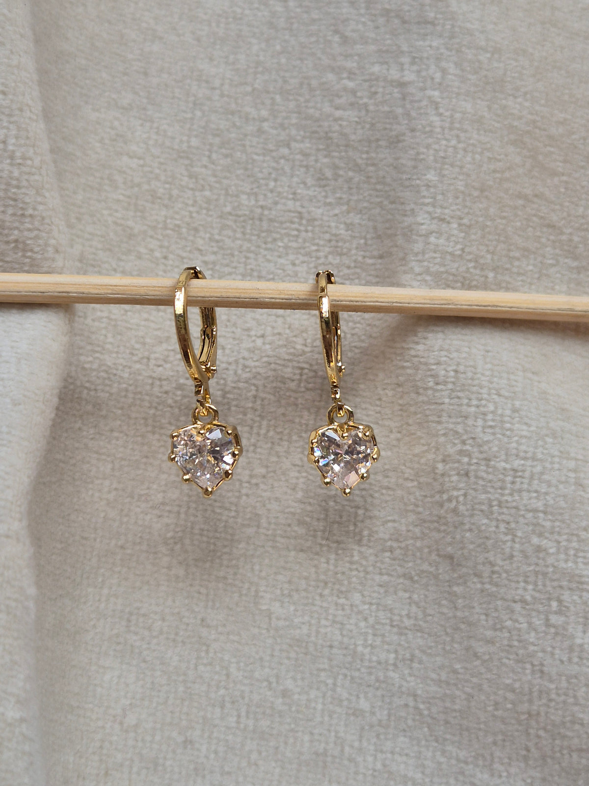 Heart Dangling Hoops